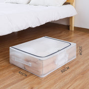 Folding transparent bed bottom storage box fabric household quilt storage box large toy clothes storage box medium size 50*40*15