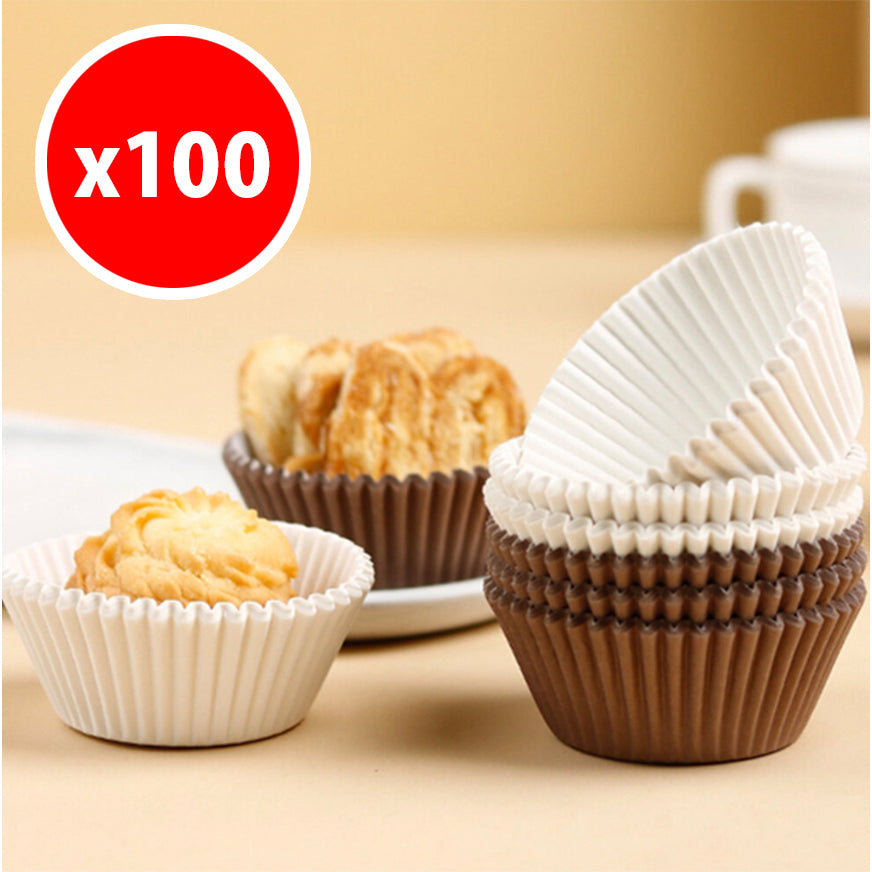 100 pieces of round cake cup molds, oven baking cups, muffins