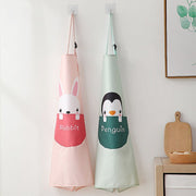 Japanese halterneck apron with button, adjustable length, kitchen supplies waterproof and oil-proof apron apron