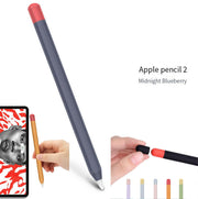 Apple Pencil 第二代专用矽胶保护笔套红蓝Apple pencil2代手写笔撞色矽胶保护套防摔笔套触控笔套手写笔套iPad笔套防摔笔尖笔套触控笔