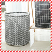 Foldable Japanese laundry basket - gray 40 x 50cm laundry storage washing machine toilet toilet supplies unprinted style simple washing machine