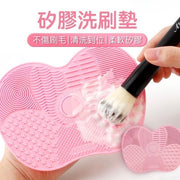 Silicone Brush Cleaning Mat, Suction Cup Brush Cleaning Mat, Brush Cleaner, Suction Cup Brush Cleaning Tool, for Cleaning Makeup Brushes, with Suction Cup Mat (Pink)