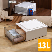 Storage box wardrobe drawer-type storage box household clothing storage box plastic transparent storage cabinet 13L37*25.5*14 transparent 1 pack