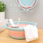 Folding wash basin, silicone basin, folding basin, telescopic basin, foot soaking bucket, folding bucket, laundry basin, silicone thickened multi-functional wash basin (round)