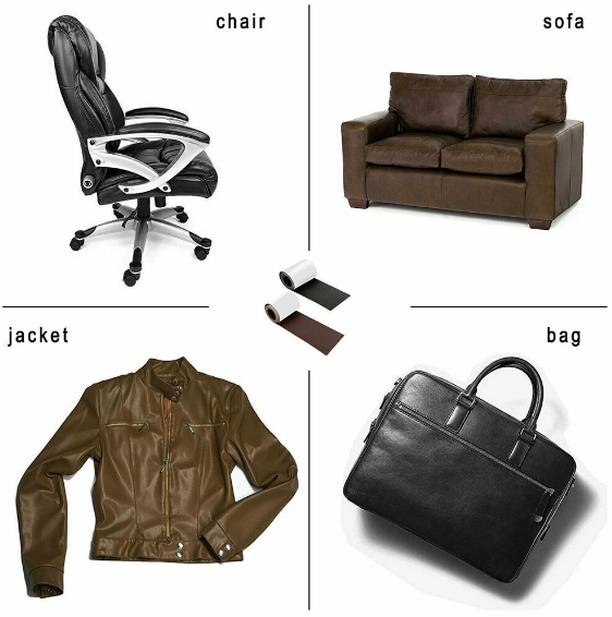 黑色 7.6*152cm 自粘皮革沙發修復貼 汽車內飾補丁貼 皮革貼面料 車用維修工具