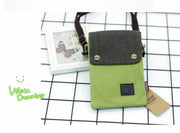 Casual fabric diagonal mobile phone bag, cigarette bag, small miscellaneous bag, tissue bag, lipstick shirt, iPhone Samsung - Nostalgic Green