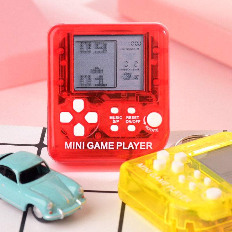 (顏色隨機/俄羅斯方塊) 便攜迷你 壞舊經典 俄羅斯方塊遊戲機鎖匙扣 x 1個