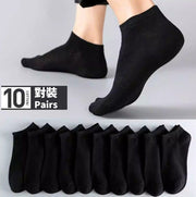 Spring and summer shallow invisible boat socks-black 10 pairs