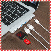 5-in-1 PRO Hub for Type-C USB MacBook Pro/Air PRO 5-in-1 SlILVER 轉換器 擴充神器 便攜 幼 五合一