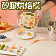 新款矽膠蛋糕模香腸模米糊模具 嬰兒輔食寶寶卡通DIY蒸糕烘焙工具 橙色 焗盤及焗模