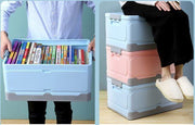 Large-capacity foldable storage plastic box with lid (47x34x23cm) color car trunk trunk storage box car folding box trunk storage box car supplies car interior storage box
