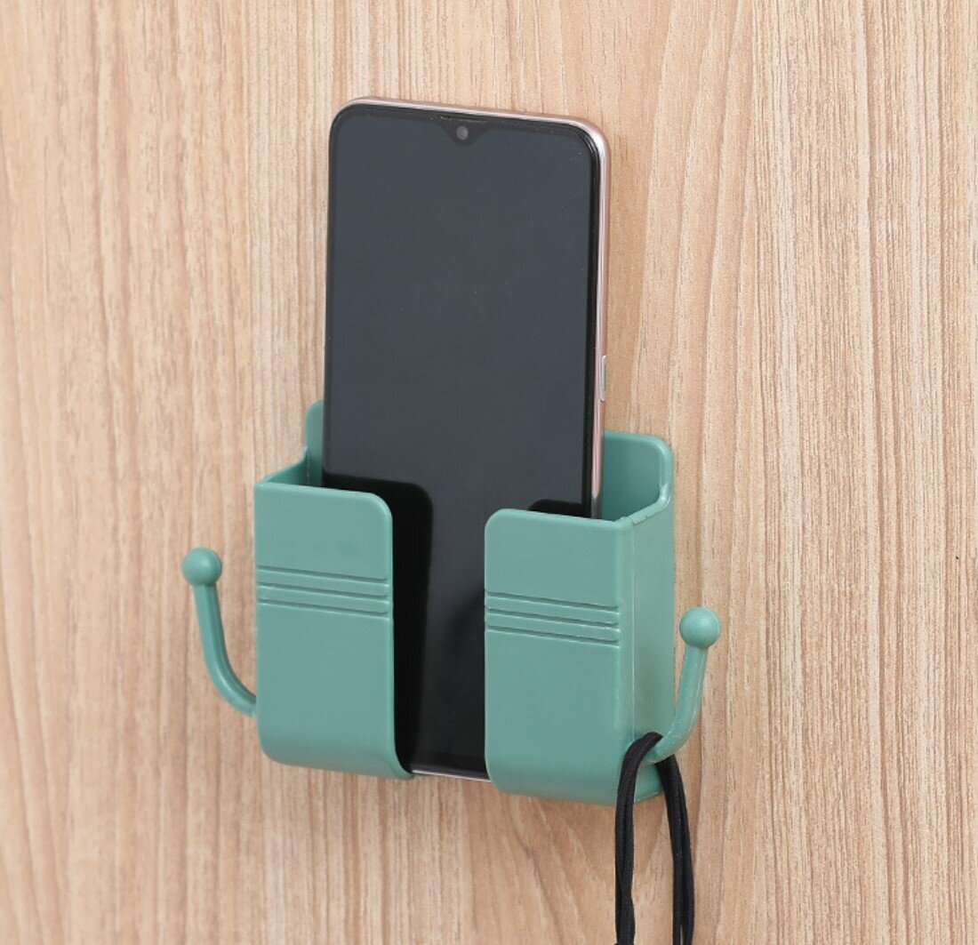 壁掛式遙控器電視空調遙控板收納盒床頭手機充電支架置物架收納架