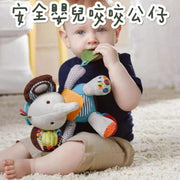 Baby baby doll rattle 100th day gift newborn companion safety material no fire agent washable anti-bacterial chewing towel bb car toy chewing doll elephant comfort doll hand towel