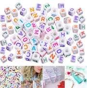 Plastic 6*6MM square English alphabet diy handmade jewelry accessories beads alphabet beads square alphabet beads English alphabet beads handmade beading material
