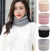 Beige warm woolen knitted scarf couple fashion all-match scarf Korean version plus velvet thickened scarf