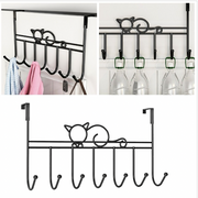 Over-the-door hanger with 7 hooks, no drilling, no nails, no trace. Over-the-door hook, clothes rack, storage rack, coat rack, storage hanger, over-the-door storage, storage hook, hanging rack, hook.