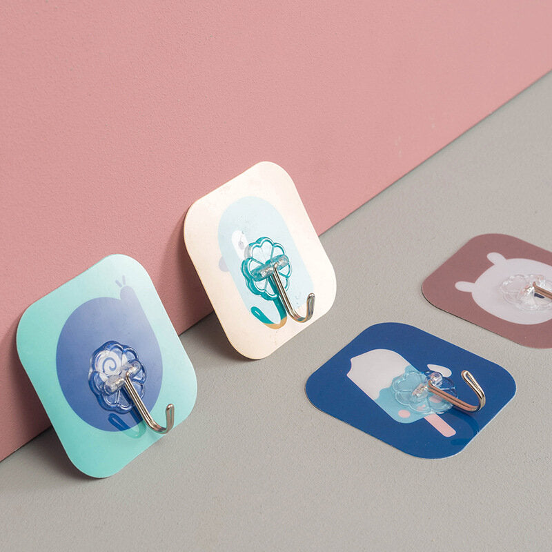 強力無痕粘貼卡通掛勾 廚房衛生間門後多功能掛勾免釘衣服魔力掛勾 黏貼掛鉤 掛鉤