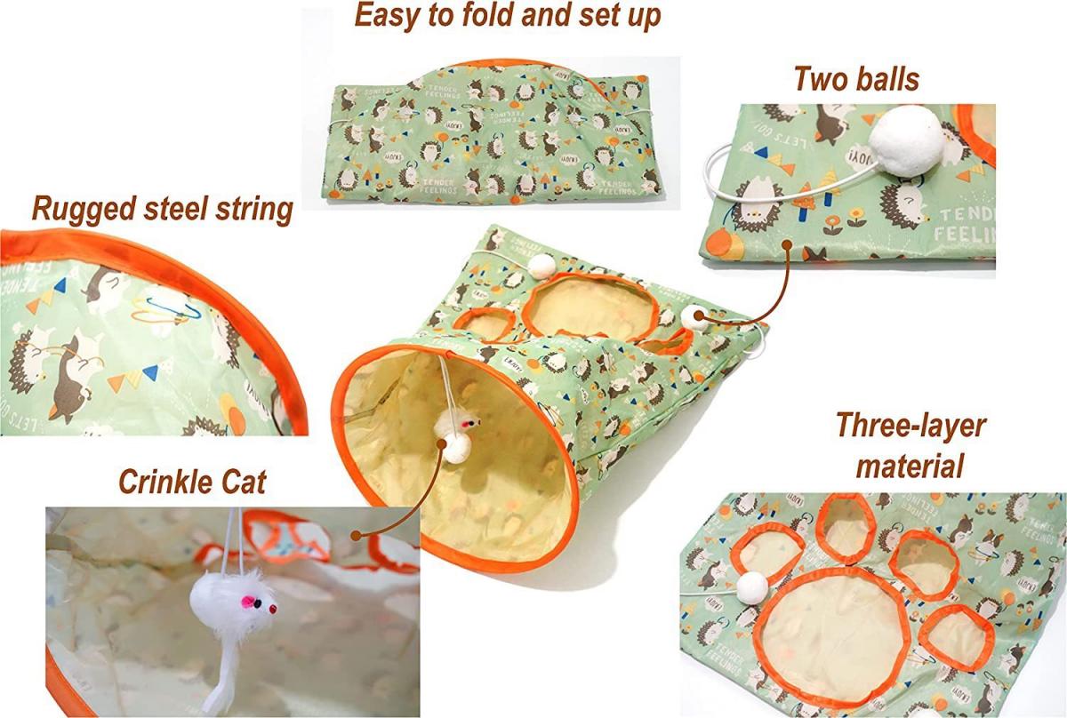 Cat Drilling Bag Cat Tunnel Rolling Dragon Belt Noise Paper Cat Drilling Hole Cat Interactive Play Cat Toy Factory
