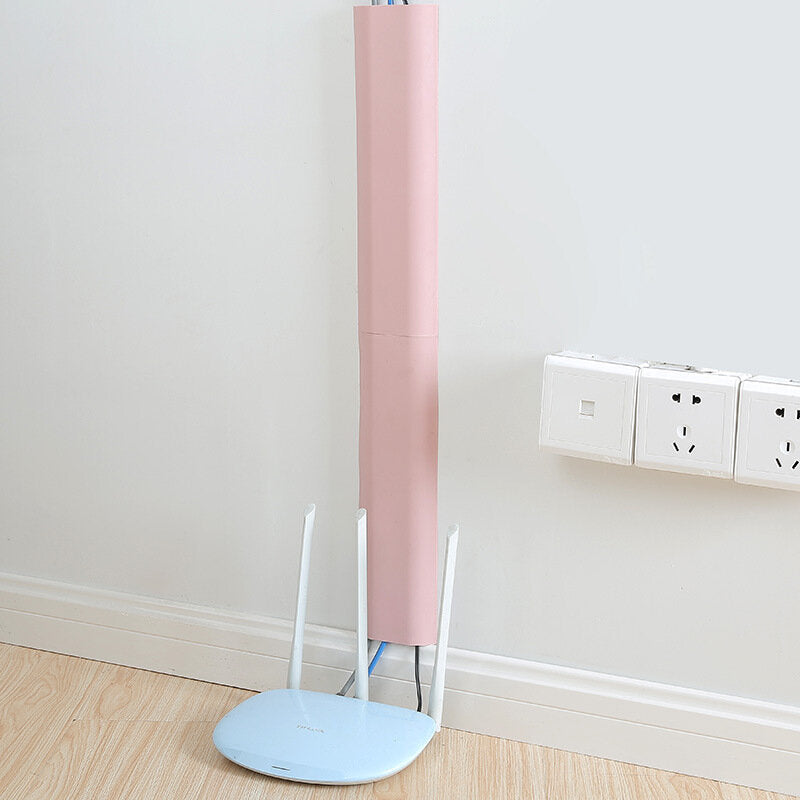 4 white network cable storage tubes, computer cable fixed clips, cable managers, self-adhesive wall wire harness tube fixed clips
