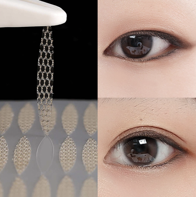 240pcs invisible double eyelid tape, natural invisible, transparent, non-reflective, sticks when exposed to water, glue-free, lace double eyelid tape