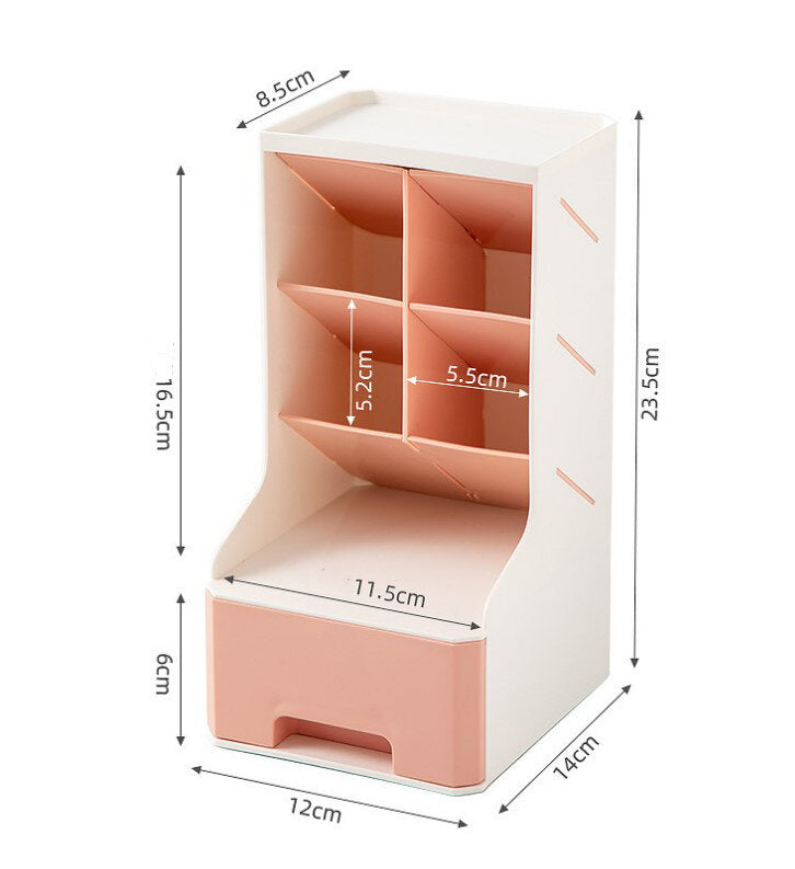 Removable four-part slanted pen holder top tray with drawer dust-proof storage box multi-functional storage box
