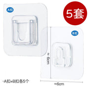 5 Pairs of Interlocking Multipurpose Hooks, Wall-Mounted Punch-Free Hooks for Home Use