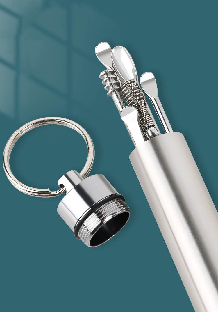 創意挖耳勺6件套便攜式盒裝耳挖掏耳套裝家用成人螺旋彈簧耳勺