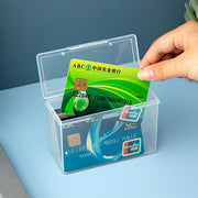 Transparent card storage box can be stacked with snap-on cotton swab jewelry card book box