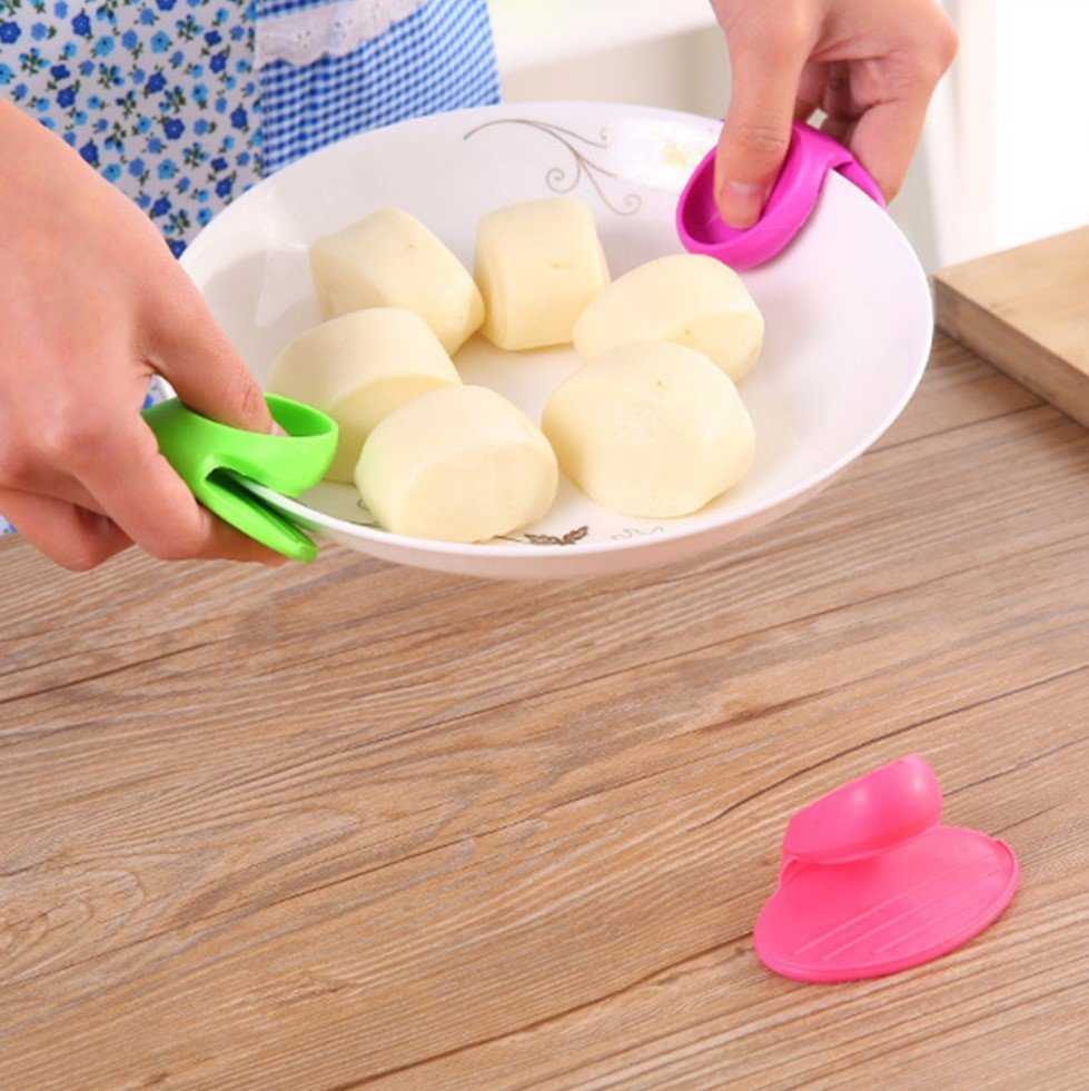 2隻 加厚耐高溫隔熱手套 烘焙手套 微波爐矽膠隔熱墊 焗爐微波爐手套防燙夾碗夾碟夾取盤夾防燙隔熱烤箱手套 防滑耐高溫料理烘焙 硅膠防燙手套 防燙手套 蒸焗爐