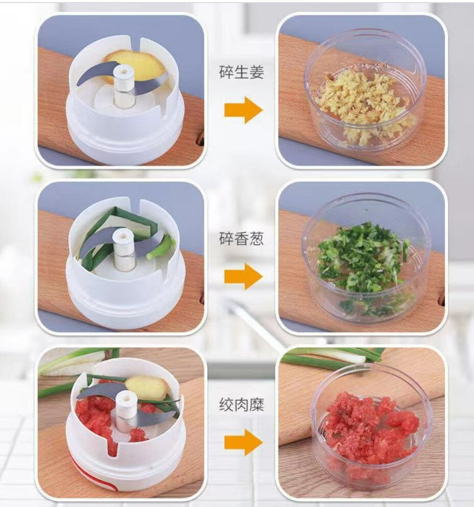 食材攪碎機 蒜泥器 手拉式切蒜器 迷你切菜機 削皮刀 刨