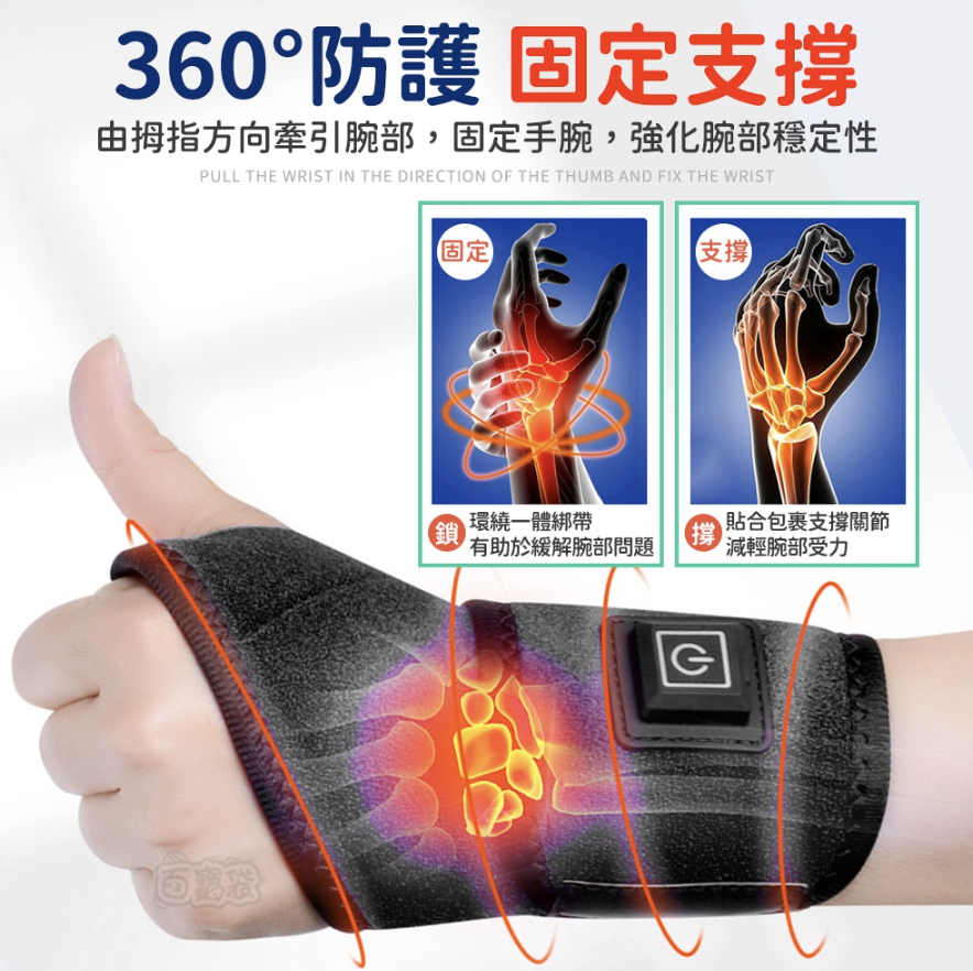 電熱護腕 發熱護腕 腱鞘炎護腕 腕隧道護腕 加熱護腕 手腕護具 媽媽手護腕 媽媽手 腱鞘炎 手部按摩器