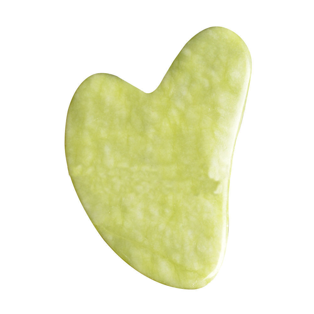 岫岩玉石刮痧板片 心形刮痧按摩板 面部臉部全身按摩小玉石刮痧片 天然玉石刮痧板