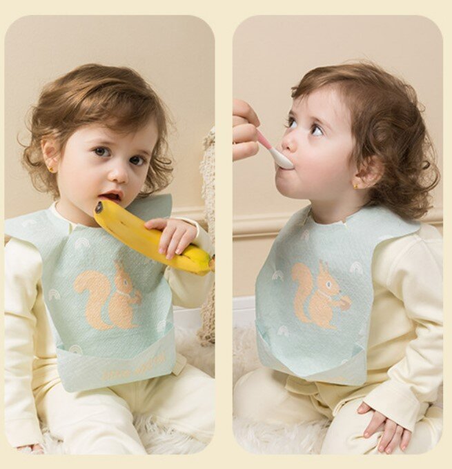 30個嬰兒一次性圍兜 防水寶寶飯兜 超軟口水兜 無需清洗