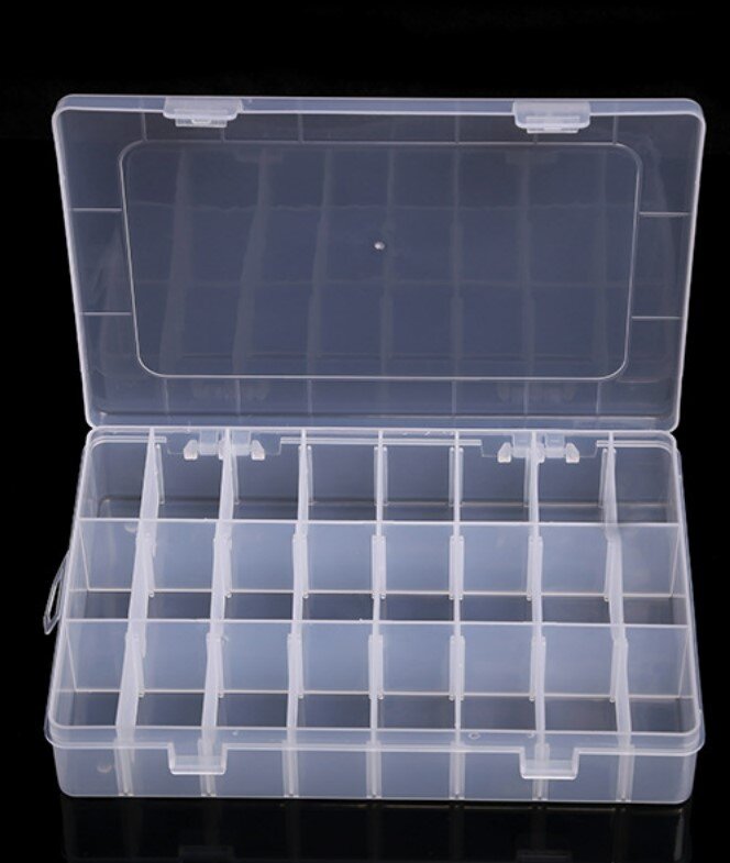 15-grid hardware parts compartment (adjustable intervals), screw storage box, jewelry box, pill box, compartmented storage hardware accessories, fishhook, fishing multi-grid plastic box