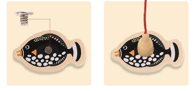 木質兒童海洋釣魚益智玩具 磁性寶寶訓練嬰幼兒 木製玩具