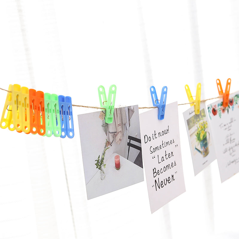 Multifunctional clothespins, colorful plastic windproof clothespins, clothespins for drying socks and underwear, 20 pieces in random mixed colors