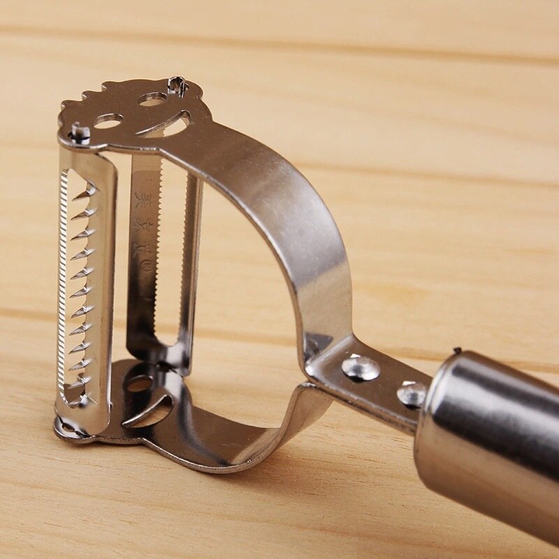Stainless steel peeling knife multi-functional smiley face planer fruit, vegetable and melon planer potato grater double-headed peeler peeling knife planer