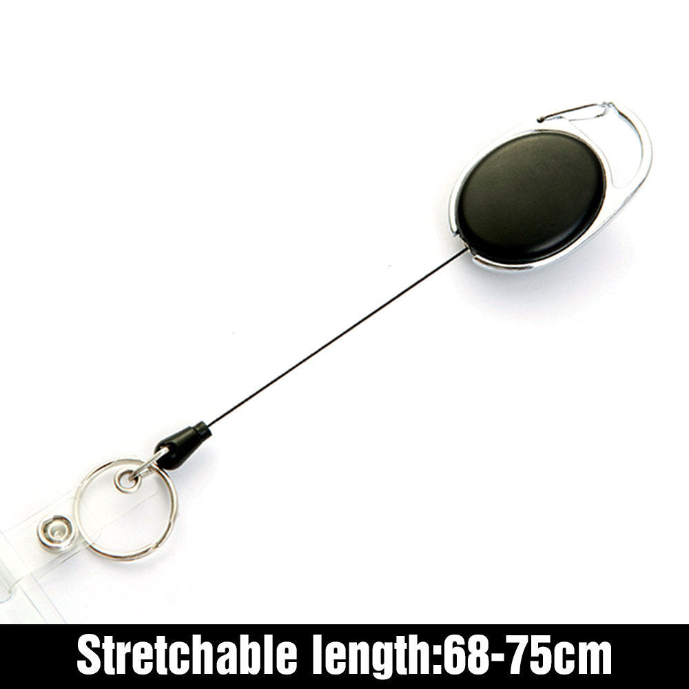 自動伸縮証件扣易拉扣伸縮鑰匙扣 強力拉證件扣卡套證件夾伸縮扣 不連卡套