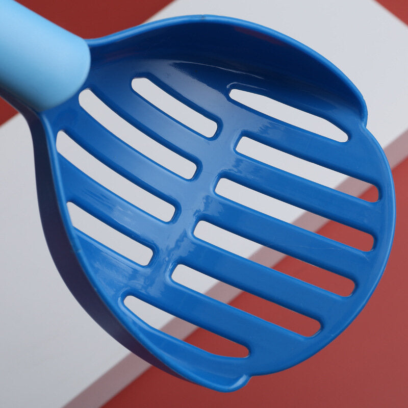 Pet cat litter shovel, poop shovel material, reliable and good-looking plastic cat litter shovel-coffee + orange handle cat litter shovel