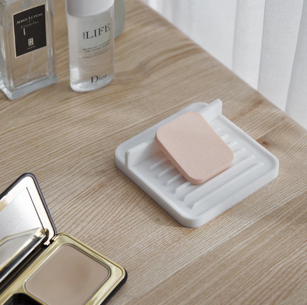 日系多功能置物盤 化妝掃 眉筆 煲蓋架 湯勺墊擱物 擱勺 置物器 打蛋器架 多功能防燙架 整理架 鍋鏟置物架 耐熱 防滑瀝油餐具墊 廚具 (白色)