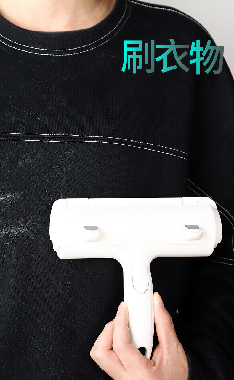 【鼻敏感救星】懶人滾筒除毛器 無限使用 貓耳造型 地毯沙發衣服去毛 不再需要黏毛除塵紙 除毛滾輪 狗毛貓毛清理器 推拉除毛刷 寵物除毛刷 貓毛 狗毛