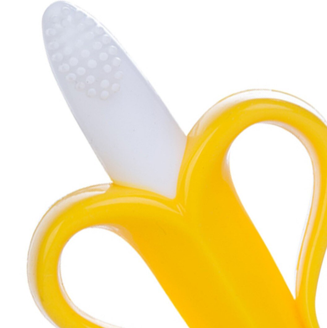 香蕉寶寶矽膠嬰兒牙膠牙刷 (香蕉款) 寶寶牙膠嬰兒矽膠磨牙棒牙膠寶寶矽膠牙刷牙膠