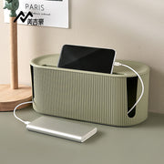 Household data cable plug-in storage box study living room multi-functional network cable mobile phone power cord with card slot organizer box bean paste green