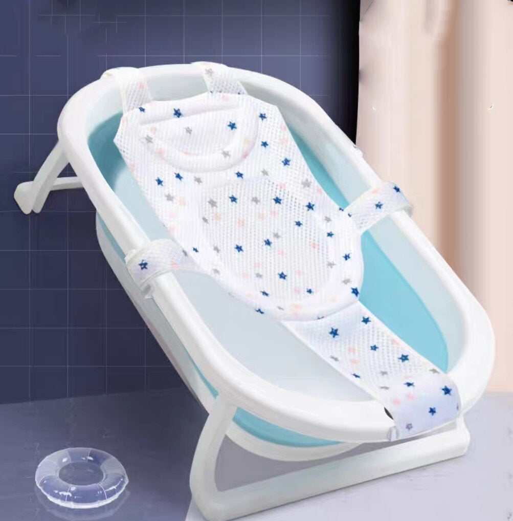 初新生嬰兒浴網寶寶洗澡神器防滑墊通用嬰兒浴盆架網兜可坐躺托懸浮墊