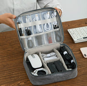 Charging cable storage bag, accessories storage bag, large-capacity storage bag, wire storage bag, multi-grid storage, travel storage bag