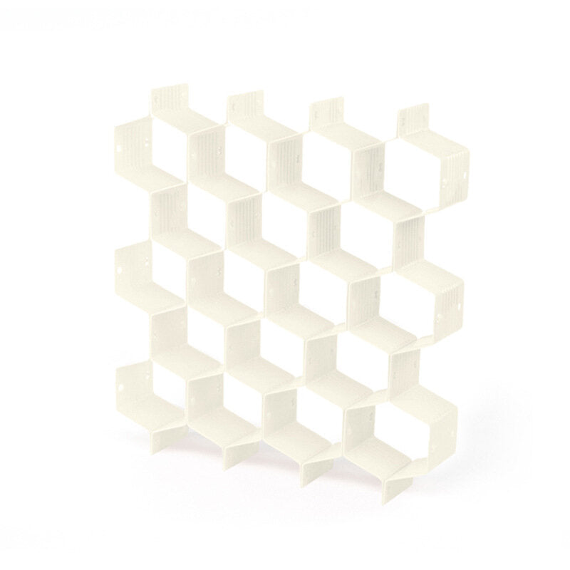 Nachuan Dormitory Wardrobe Honeycomb Drawer Divider Layered Underwear Socks Storage Organizing Box Partition - Elegant White 8-piece Divider Rack