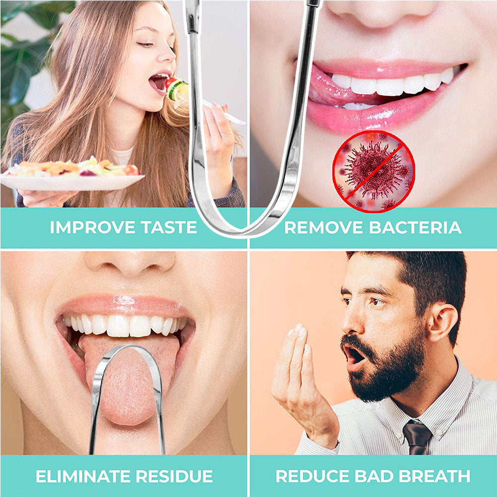 Stainless Steel Tongue Cleaner, Tongue Brush, Removes Tongue Coating, Inhibits Bacteria, Cleans Oral Cavity, U-shaped Tongue Scraper, Stainless Steel Tongue Cleaner, Tongue Scraper, Tongue Brush, Oral Hygiene Tool