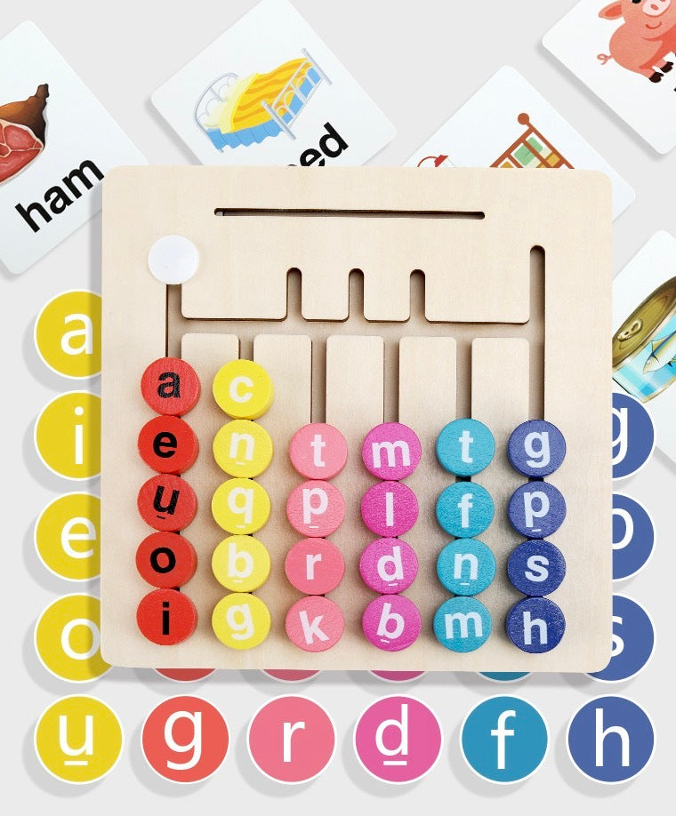 元音英語單詞字母走位迷宮邏輯配對蒙氏兒童早教啟蒙教具 隨機發貨 認知玩具