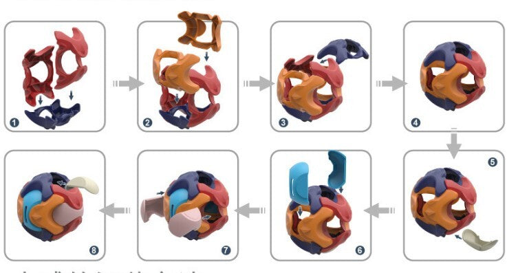 兒童益智玩具拼裝存錢罐早教智力拆裝玩具球中英版 認知玩具