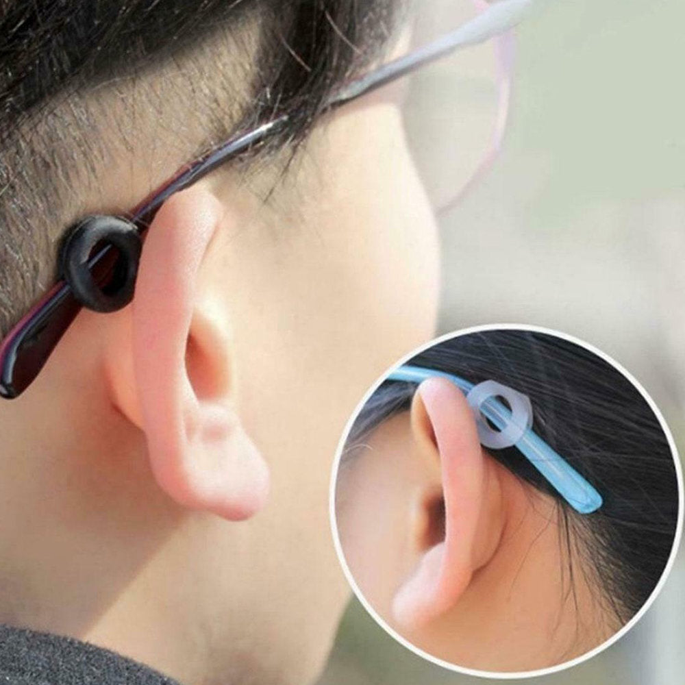 紅色 【5對裝】眼鏡防滑圈 圓形耳套 鏡腿防滑套 柔軟矽膠防滑圈 固定耳勾腳套 防滑耳套 眼鏡防掉掛圈 運動眼鏡掛勾